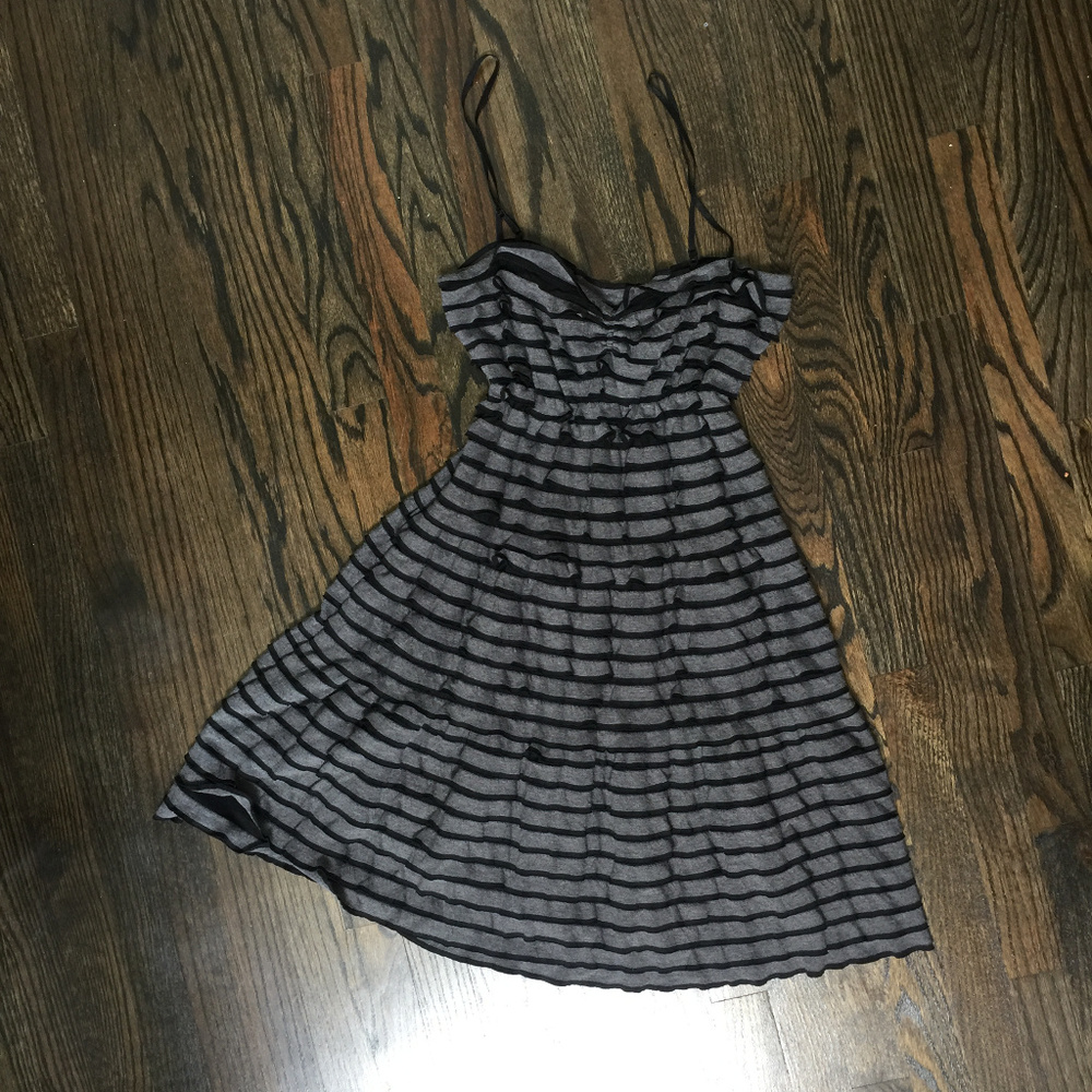Black + gray ruffled Sundress size  M
